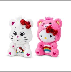 Care bears Hello kitty And Cheer Bear Plush 2 Pack