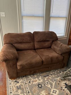Brown Suede Couch Set