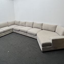 Living Spaces Everett II Beige Oversized Sofa with Right Arm Facing Cuddler. We deliver & setup. 