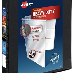 Avery Heavy Duty View Binder, 1", Black, Slant Ring, One-Touch, 250 Sheet Capacity, set of 2