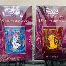 $60 Each ❤️ Disney D23 Event Exclusive 15th anniversary pin LE 300 Olaf Simba  