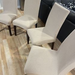 Set Of 4 Dining Chairs With Covers