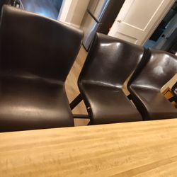 4 Dark Brown Stools 