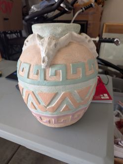 Southwest Skull Pot/Vase
