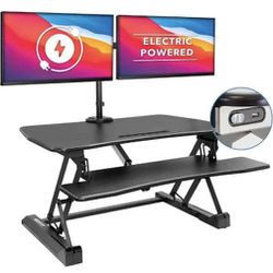Electric Stand Up Desk With Dual Monitor Arms