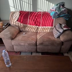 Beige Reclining Love Seat