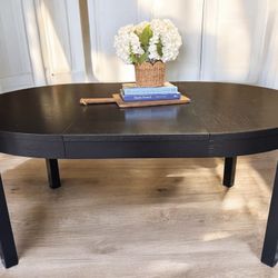 Beautiful Solid Wood Dining Table With Built In Leaf