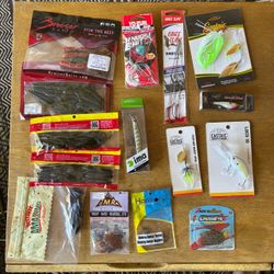 Lot of Fishing Lures and Soft Baits for Bass Fishing