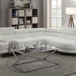 New Large White Sectional 110x80