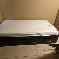 Twin Bed With Mattress And Storage Drawers
