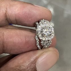 Engagement CZ Ring Set Size 7 (READ DESCRIPTION)