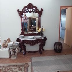 Marble Table And Mirror 