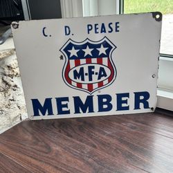 Vintage MFA porcelain sign