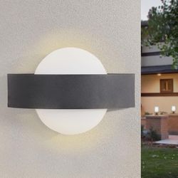 Black Wall Sconce Outdoor, Waterproof Modern LED Wall Sconces, 12W Dimmable Exterior Wall Lights