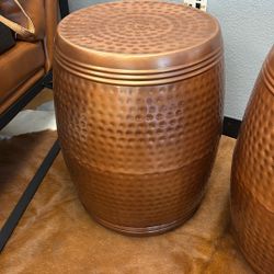 Copper barrel Side Tables 