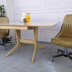 Vintage Heywood Wakefield Style dining table with collapsable ends