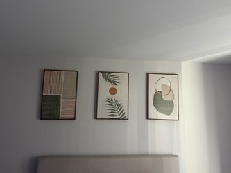 Set of 3 Boho Abstract Framed Wall Art Prints