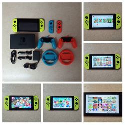 NINTENDO SWITCH *MODDED* with Over 125 Games MARIO KART,MARIO PARTY,POKEMON,ZELDA,GTA and More