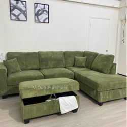New Green Sectional Couch 