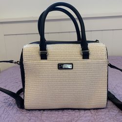 Kate Spade Straw Bag with Leather Trim