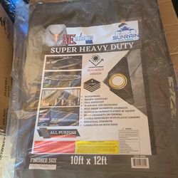 10ft × 12ft Super Heavy Duty Grey Tarp