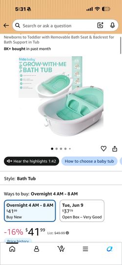 Grow with me bathtub