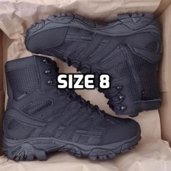 New Men's Merrell Tactical Waterproof Side-Zip Boot, Black , Size 8