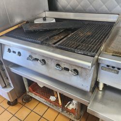 3ft Charbroiler Restaurant CharGrill Commercial with Stand Working 
Natural Gas