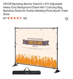 Backdrop Banner Stand 8 x 8 Ft Adjustable