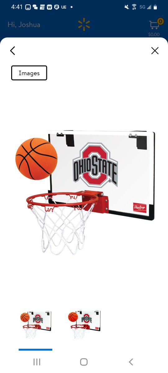 Rawlings NCAA Game On Basketball Hoop Set Ohio State Buckeyes Plexiglass