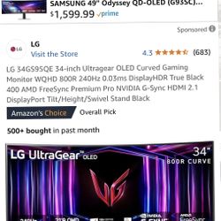 Lg Ultra gear Gaming Monitor Brand New 