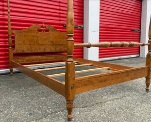 Full size Antique- Vintage 4 Post Bed Frame Including Box Spring and Like New Mattress