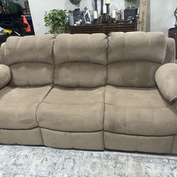 Suede Fabric Reclining Sectional