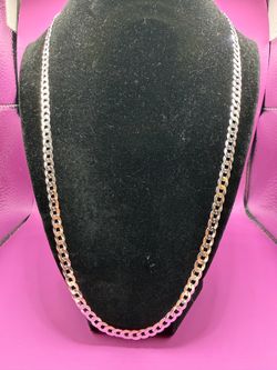 24” Cuban silver necklace