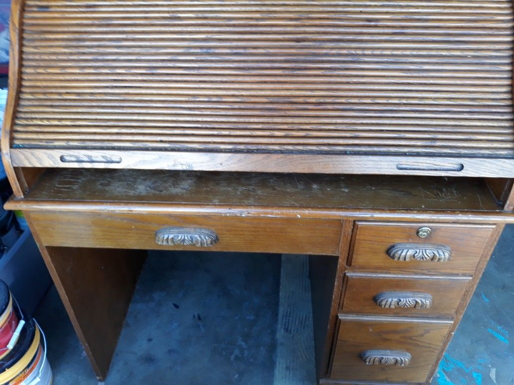 Vintage Roll Top secretary desk