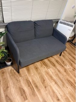 Ikea Dark Grey Loveseat, Mid-Century 2-Seater