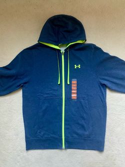 Under Armour UA STORM Fleece lined Full Zip Blue Green Hoodie Sweatshirt Jacket Size Sz Men’s M