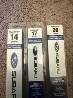 New Genuine OEM Subaru Hybrid Wiper Blade Set (26”/17”/14”) – SOA591U526, SOA591U517, SOA591R614