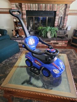 Blue push car for toddler