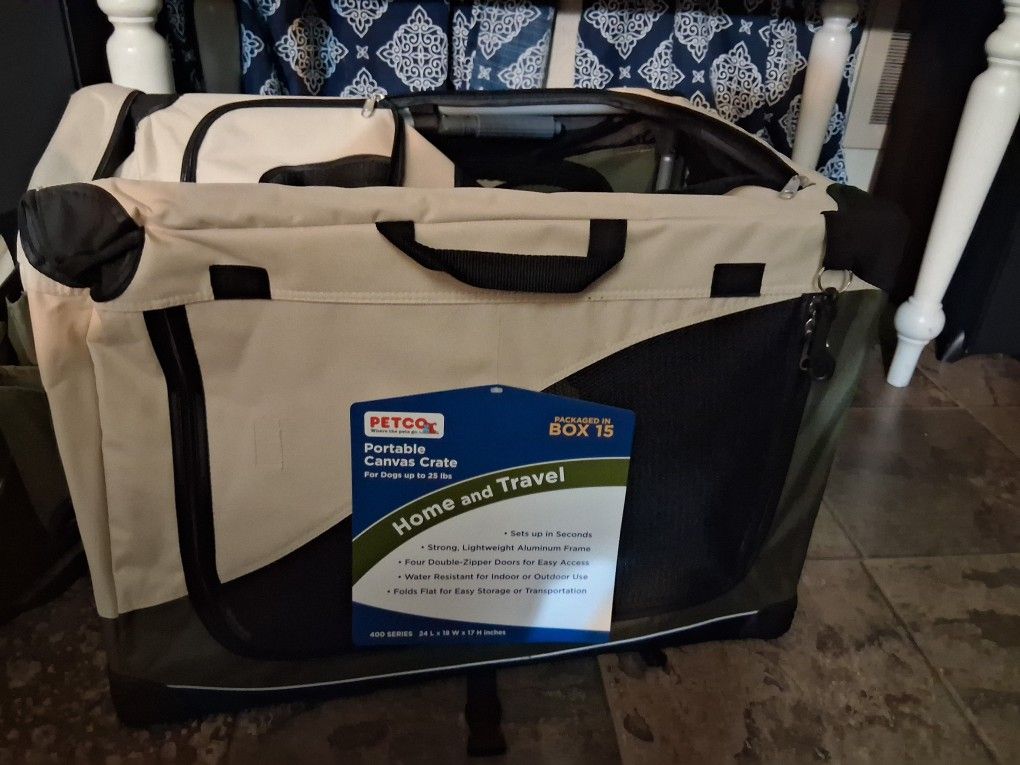 Home Or Travel Collapsible Dog Crate