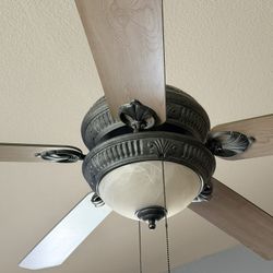 52” Ceiling fan With light Fixture And 24” Downrod