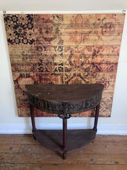 Nador (Natural Pine Wood Painting) w/ Antique Table.