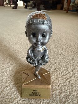 Fun Novelty Ballerina Bobblehead Trophy - "Our Favorite Bubblehead" Custom Gag Gift