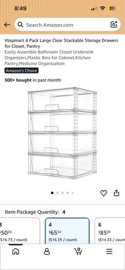 4 pc large storage drawers
