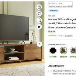 Madesa TV stand Large Console With Cable Management