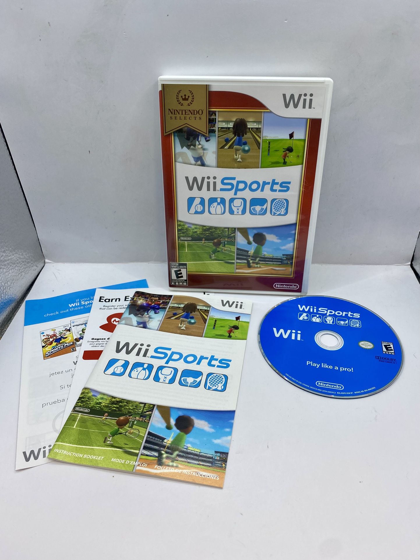 Wii Sports Nintendo Selects Complete W/ Manual CIB Tested Authentic