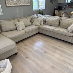 Beige Sectional With Full Bed 