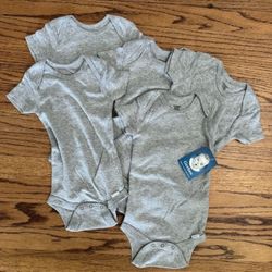 12 Month New Gerber Baby- 5-Pack Solid Onesies Bodysuits
