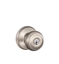 Schlage Georgian Satin Nickel Keyed Entry Door Knob F51 GEO 619
