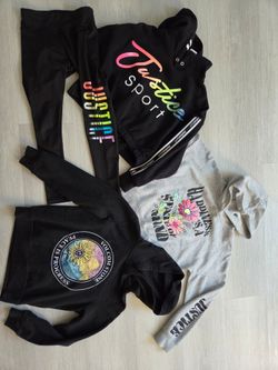 Justice Girls 7/8 Hoodie & Clothing Bundle